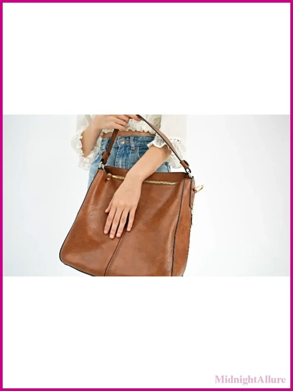3PCS Vegan Leather Hobo Crossbody Bag Set with Wallet Guitar Strap